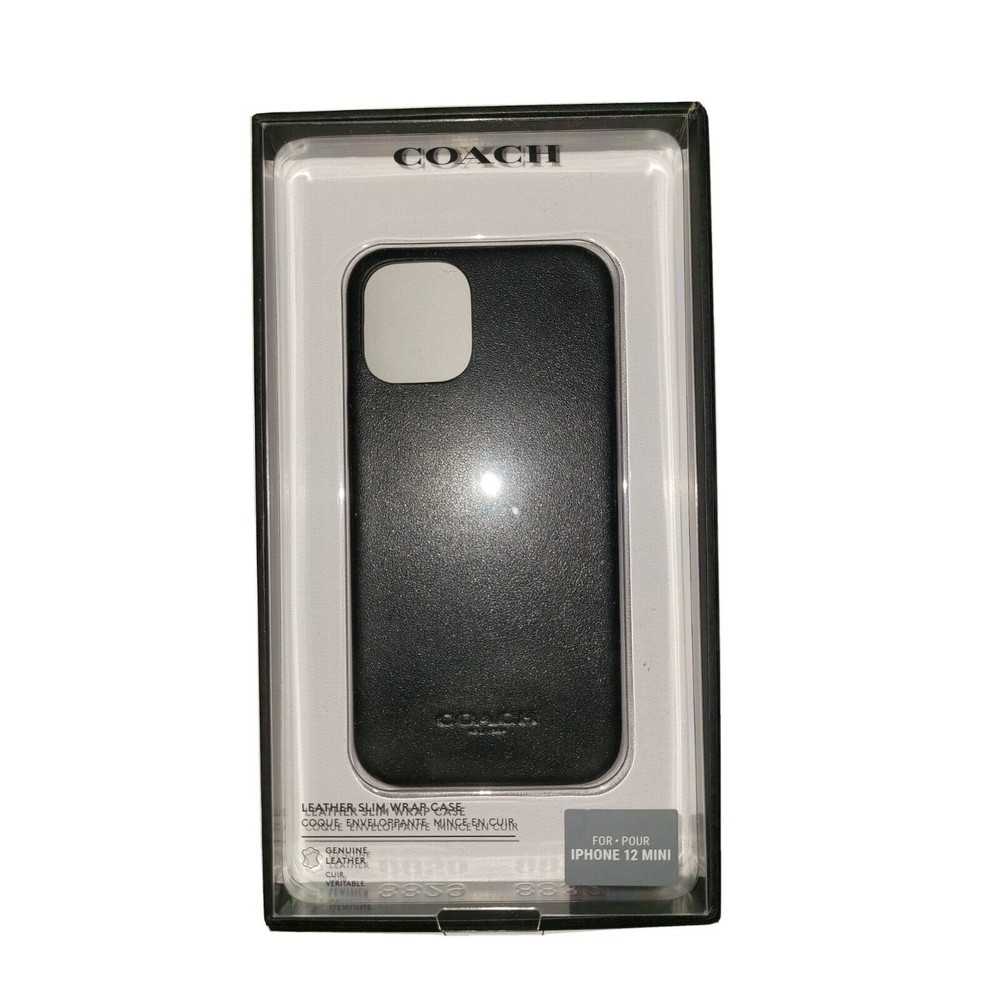 Coach - Leather Slim Protective Case for iPhone 12 mini (5.4”) - Black NEW